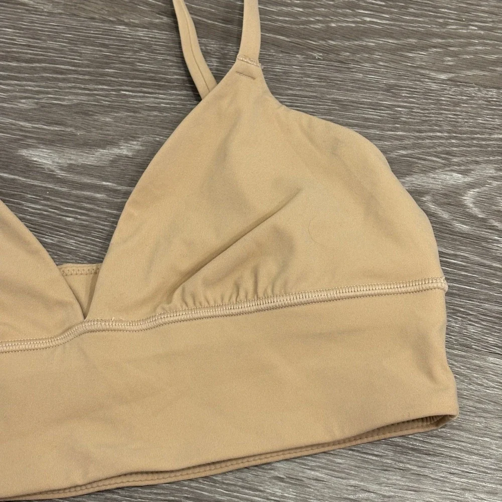 SKIMS Fits Everybody Triangle Longline Bralette Clay Nude Medium Lingerie Lounge - Picture 6 of 10